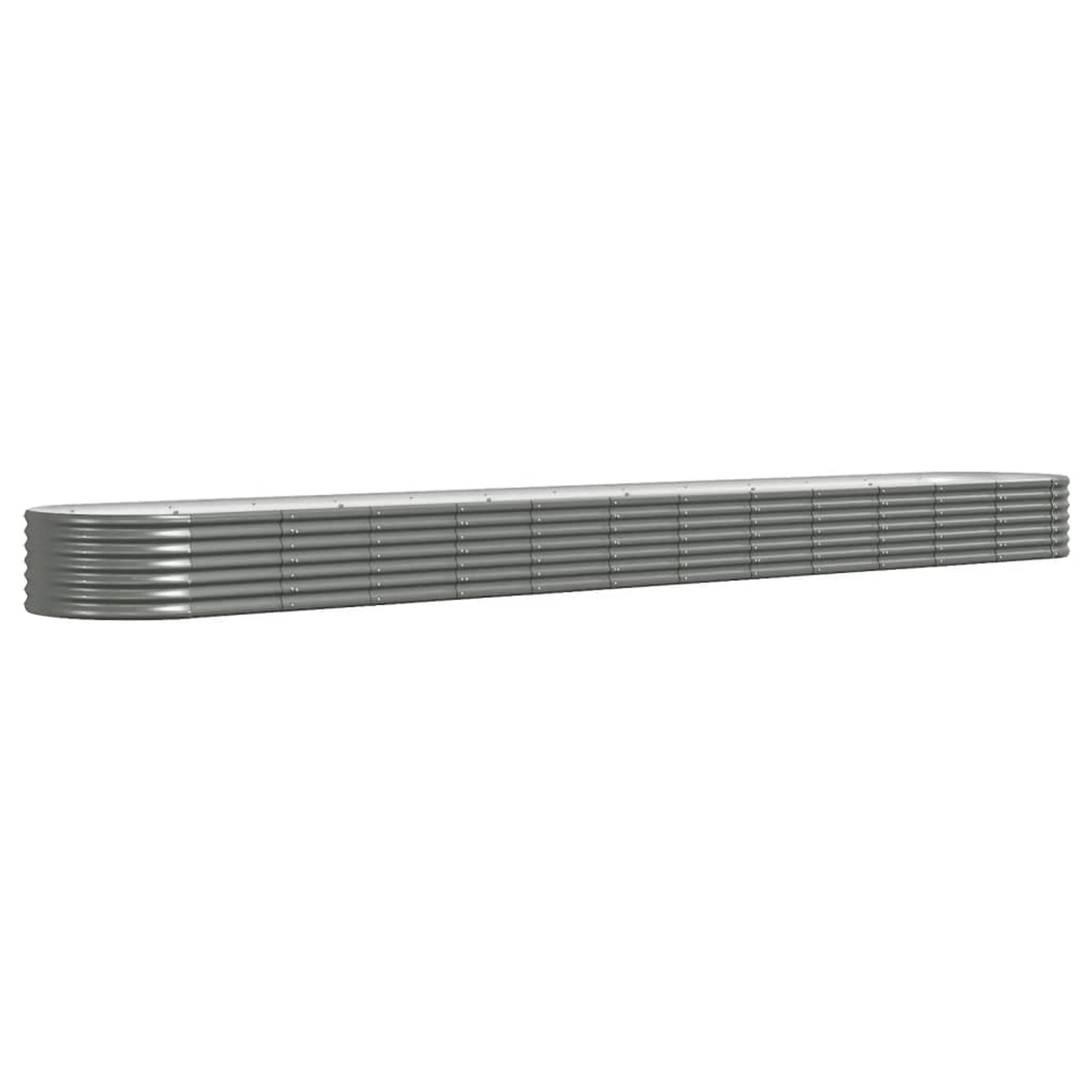 furnicato Hochbeet Pulverbeschichteter Stahl 512x80x36 cm Grau