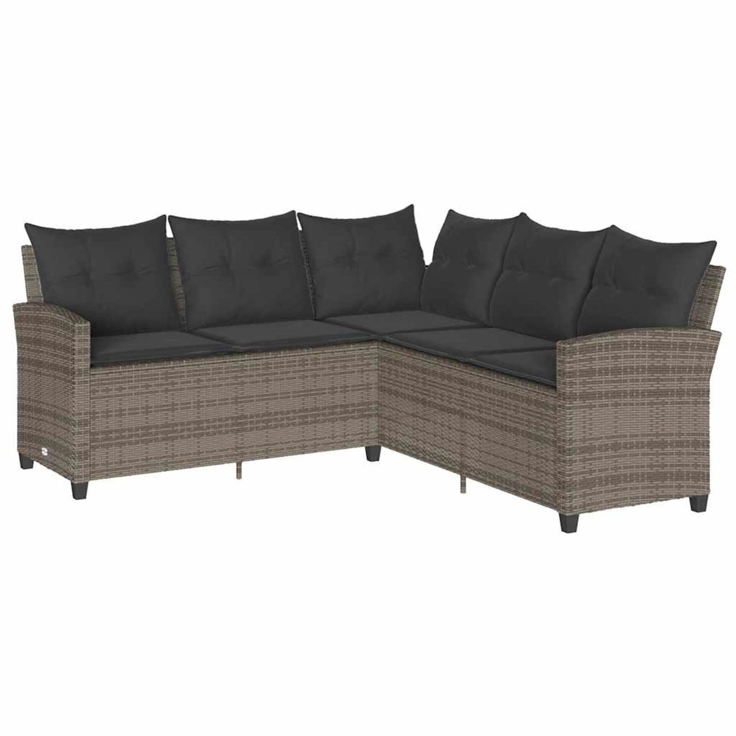 vidaXL L-förmiges Couchsofa mit Kissen Graues Poly Rattan 365416 günstig online kaufen