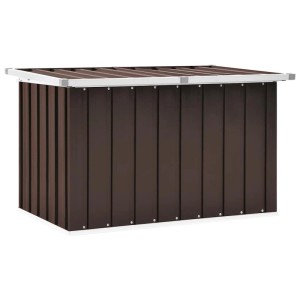 furnicato Gartenbox, braun, 109x67x65 cm. Universalbox aus verzinktem Stahl für Garten und Terrasse.