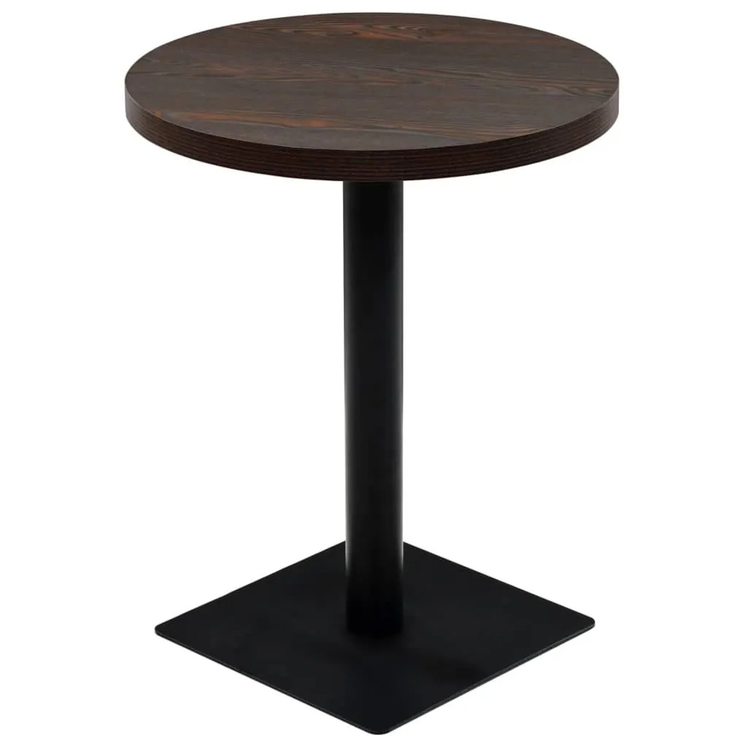 DELUKE Bistrotisch MARV Rund 60x75cm Dunkle Esche Esstisch Kleiner Tisch Cafe Gartentisch Balkontisch Outdoortisch