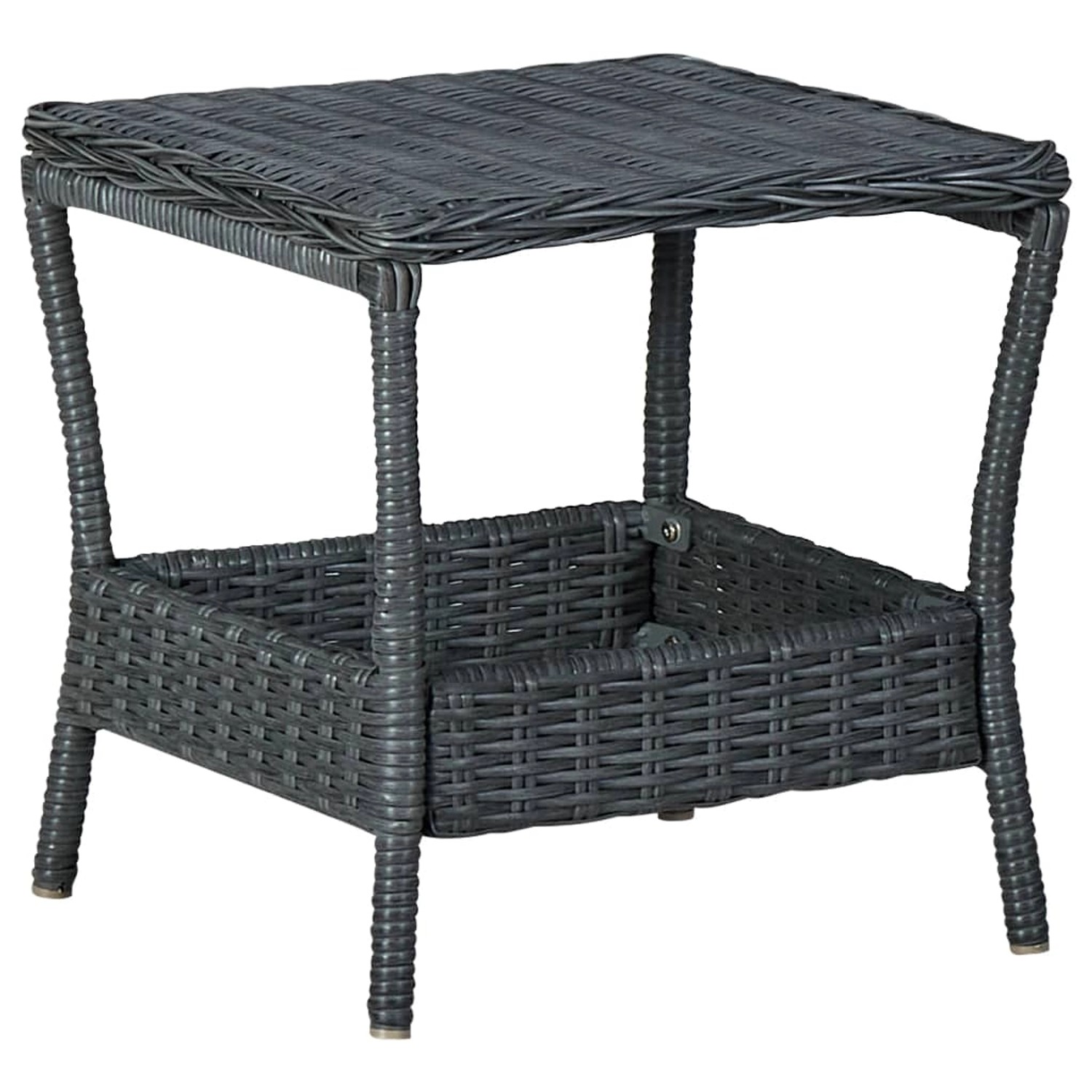 vidaXL Gartentisch Dunkelgrau 45x45x46,5 cm Poly Rattan 313306 günstig online kaufen