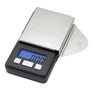 Dynavox TW-2 Tonarmwaage für Plattenspieler, digitale Präzisionswaage mit Display und Edelstahl-Wiegefläche.