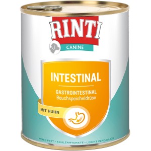 Rinti Canine Intestinal Hundenassfutter mit Huhn, 800g Dose für Hunde mit Verdauungsproblemen.