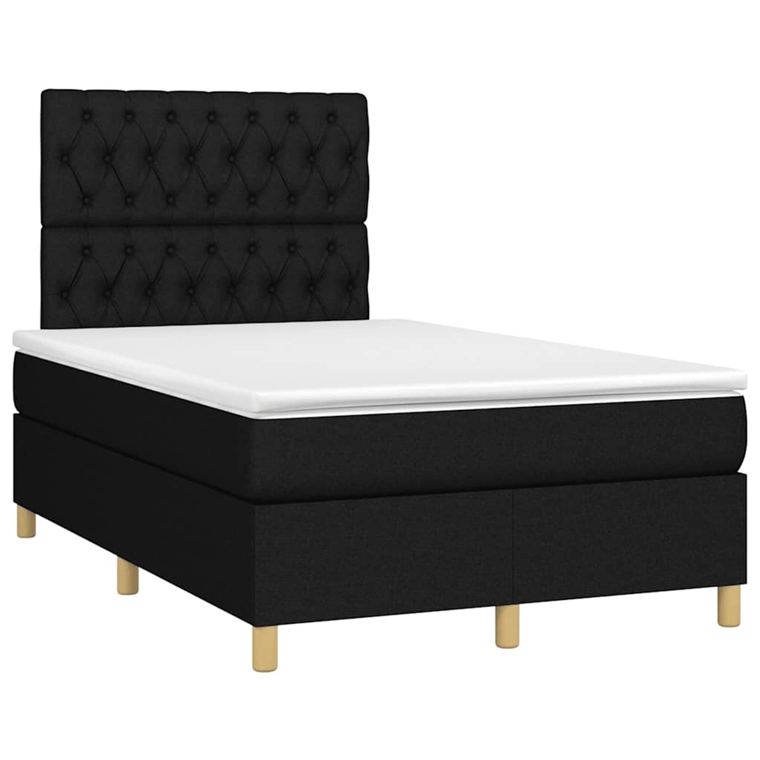 vidaXL Boxspringbett mit Matratze Schwarz 120x190 cm Stoff 3269953 günstig online kaufen