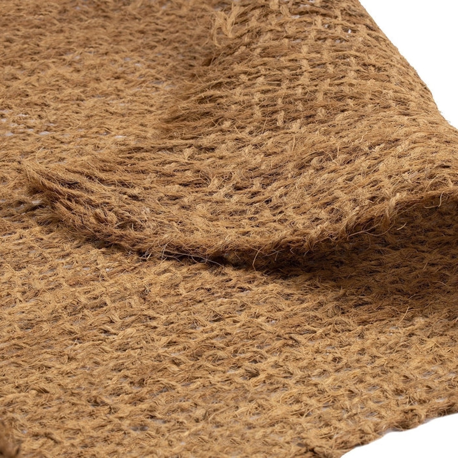 Detailaufnahme: KARAT Böschungsmatte, Ufermatte aus Kokosfasern, Erosionsschutz für Garten und Teich.