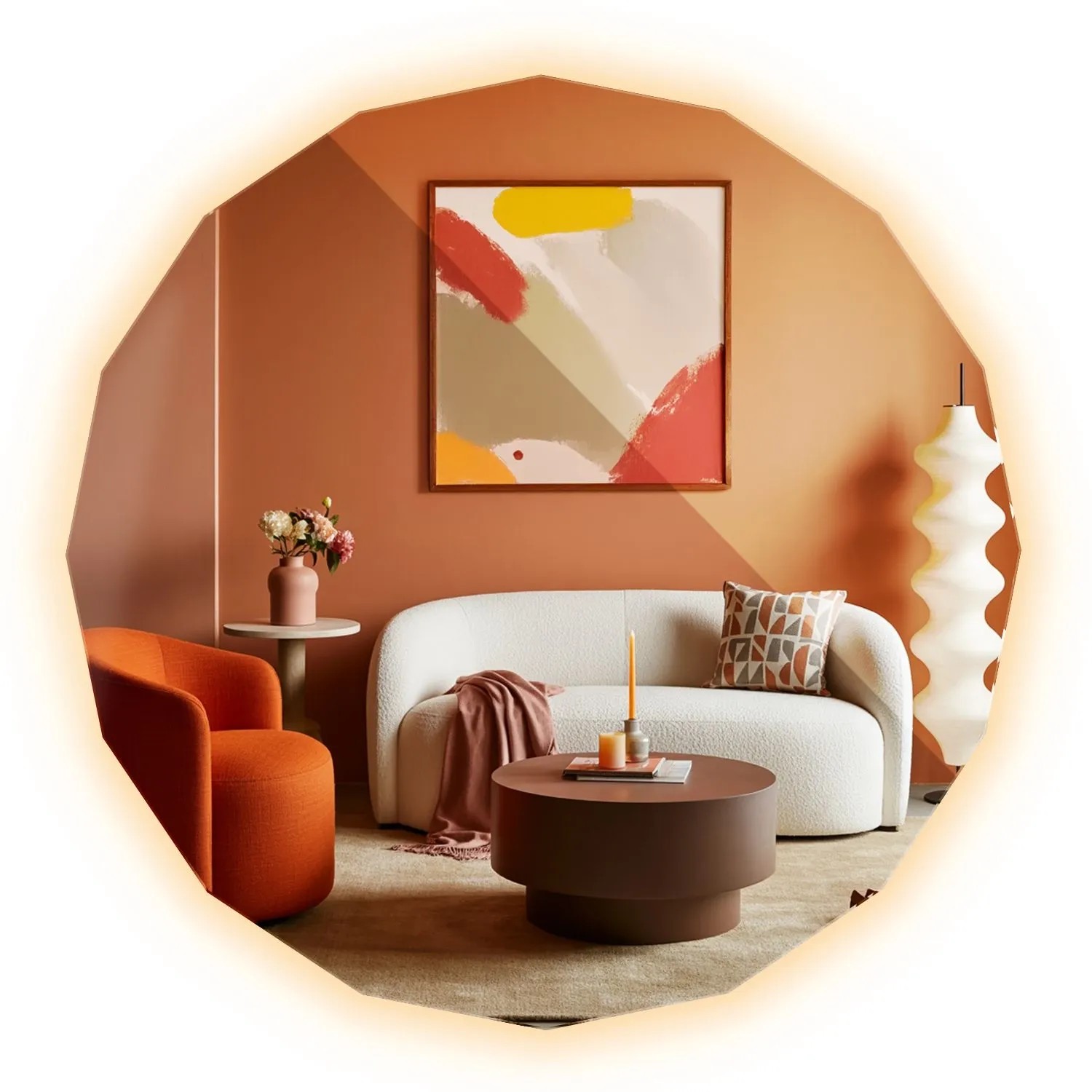 Tulup LED Spiegel LED Moderner Geometrischer Spiegel 80x80 cm LED Geometrischer Spiegel Schlafzimmer LED Moderne Geometr...