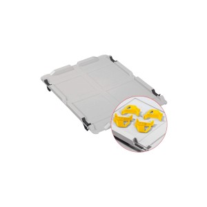 PROREGAL SuperSparSet: Deckel für Eurobox NextGen mit 4 gelben Schiebeschnappverschlüssen.