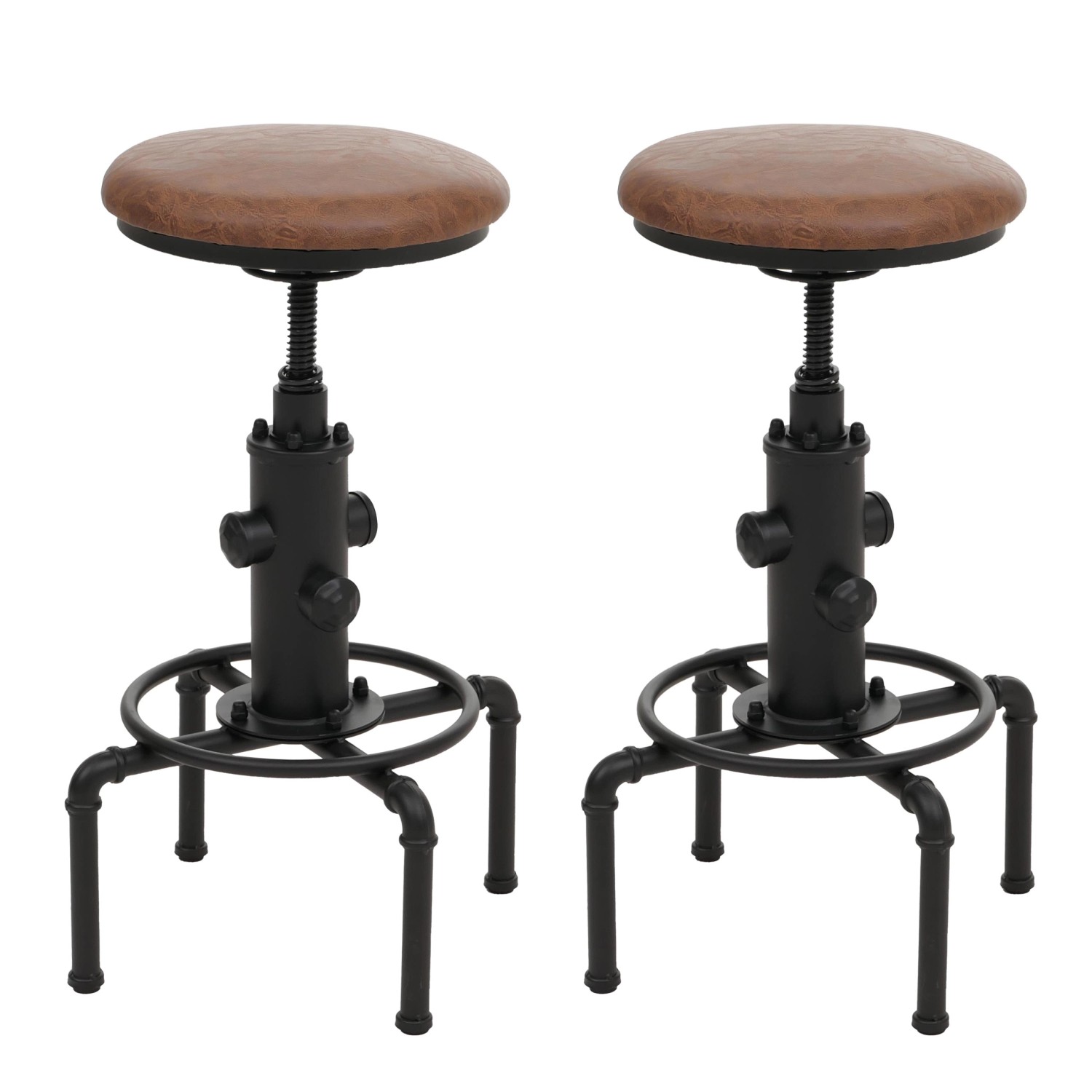 PROREGAL 2er-Set Barhocker Gepolstert Sitzhöhe 62-85cm Braun Barstuhl Trese günstig online kaufen