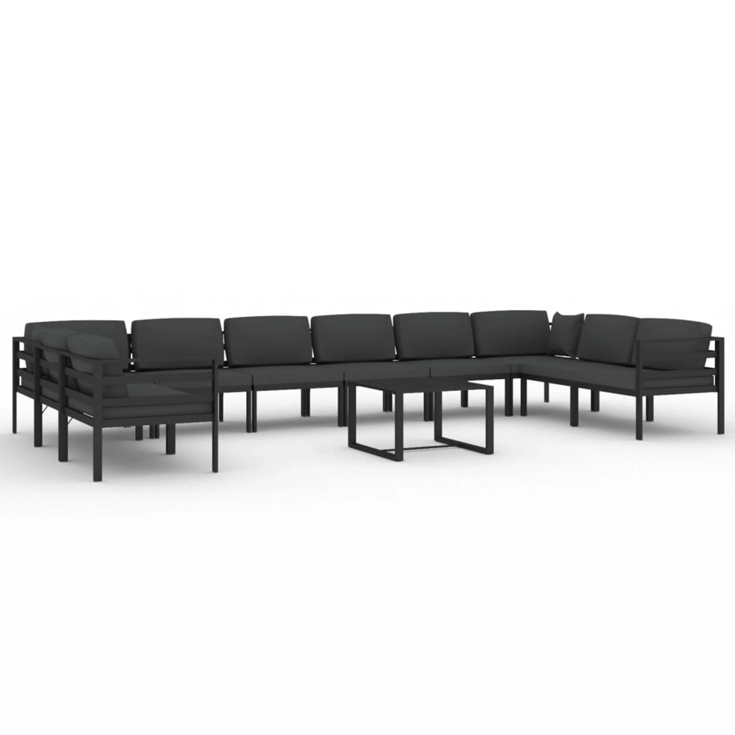 Vidaxl 11-tlg. Garten-lounge-set Mit Kissen Aluminium Anthrazit günstig online kaufen