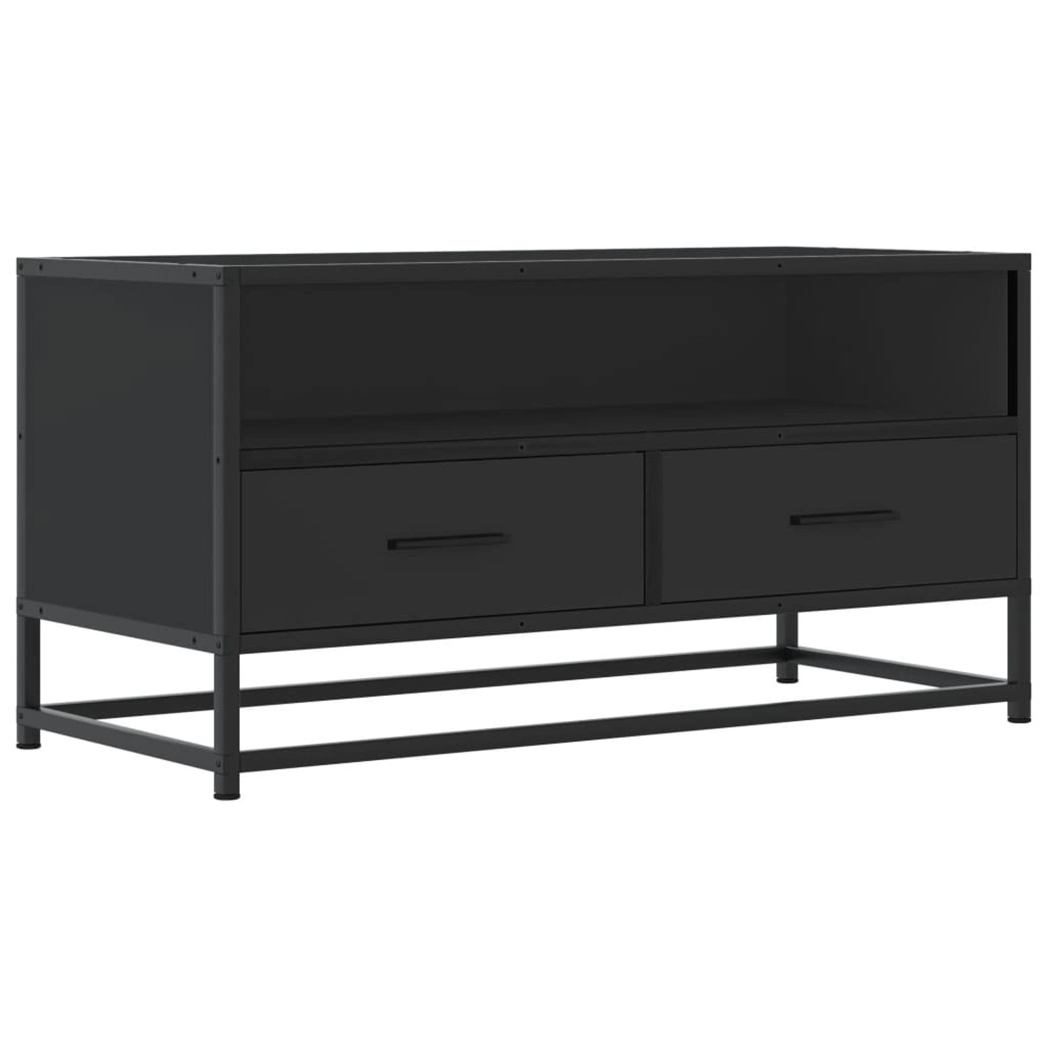 vidaXL TV-Schrank Schwarz 80x34,5x40 cm Holzwerkstoff und Metall 848809 günstig online kaufen