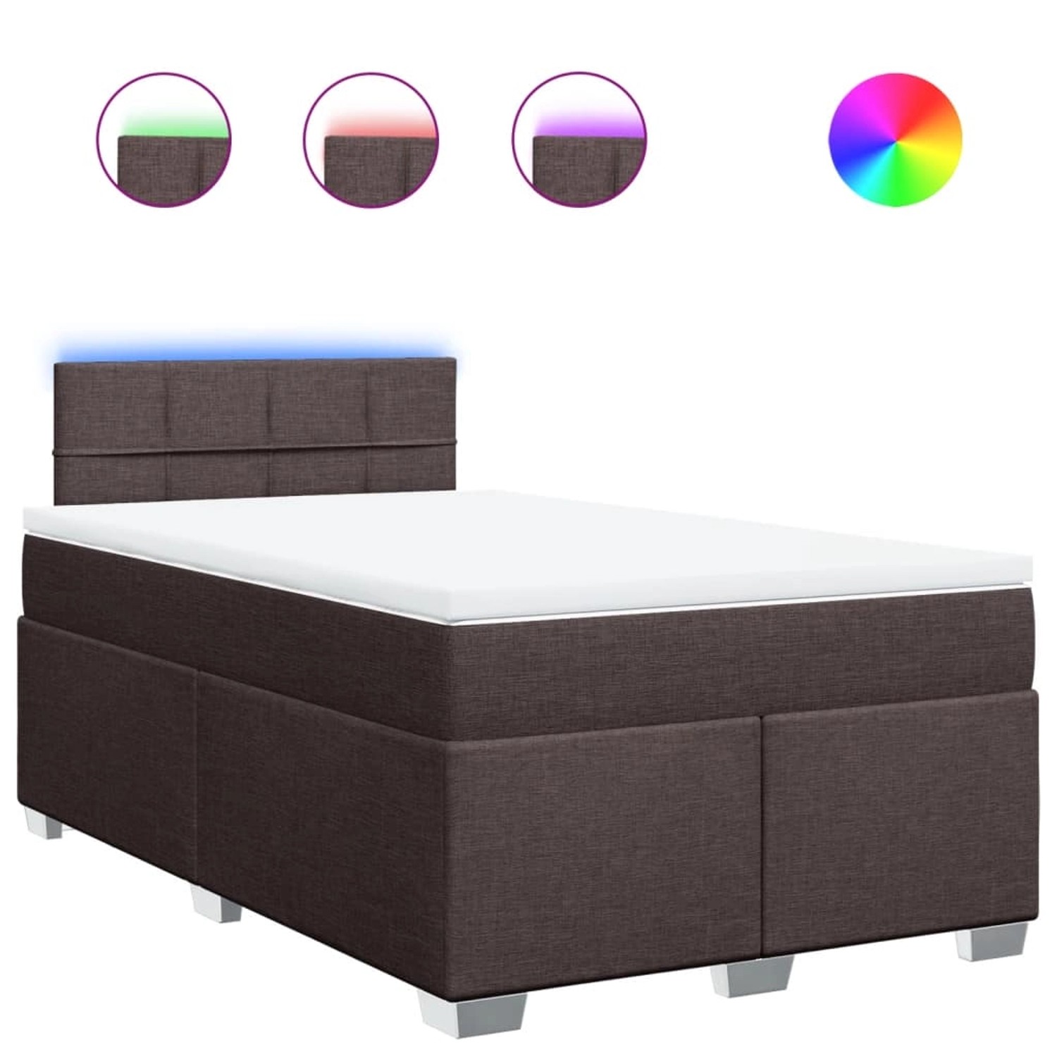 vidaXL Boxspringbett mit Matratze Dunkelbraun 120x190 cm Stoff 3288130 günstig online kaufen