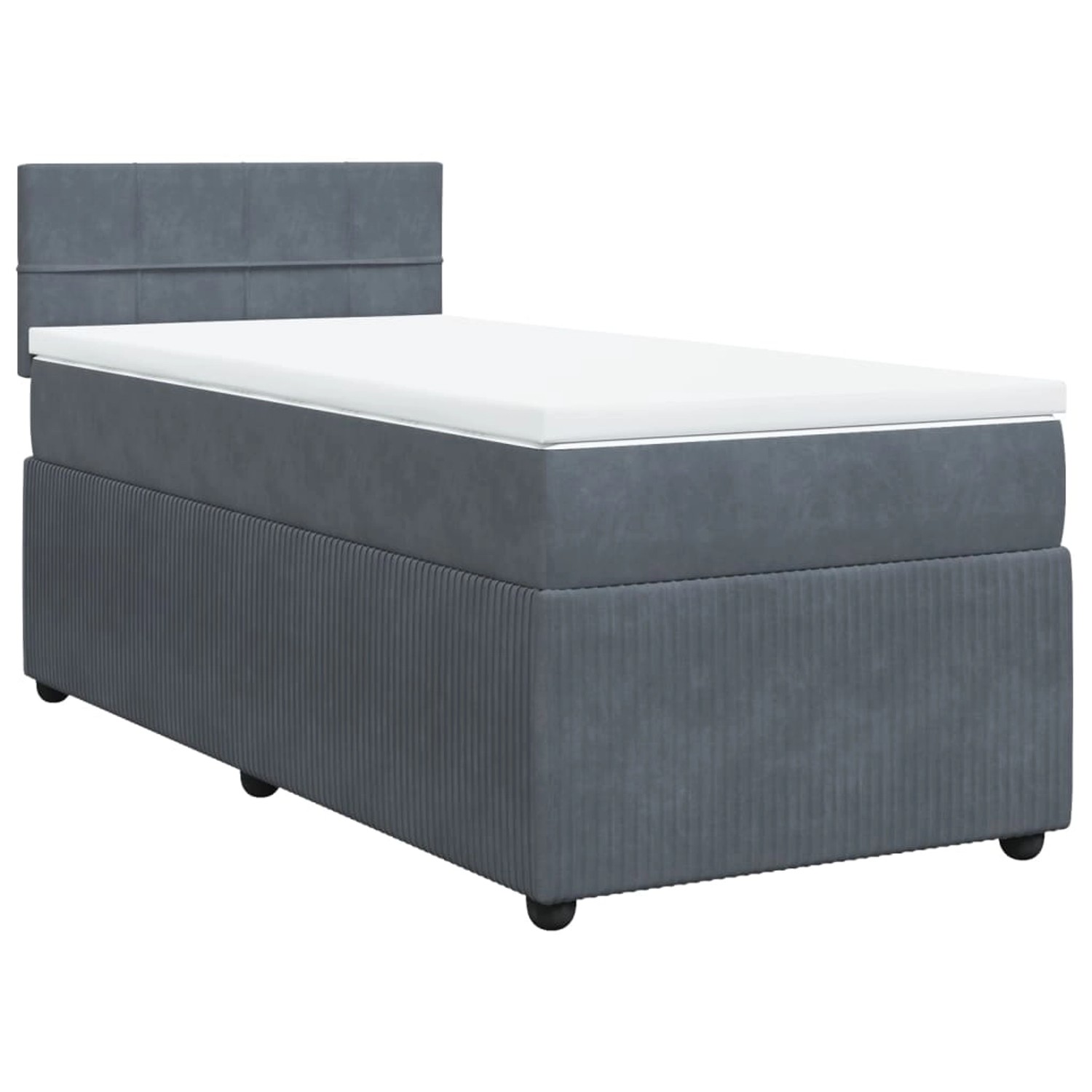 vidaXL Boxspringbett mit Matratze Dunkelgrau 80x200 cm Samt2108162 günstig online kaufen