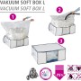 Wenko Vakuum Soft Box L, weiße Textil-Aufbewahrung mit Vakuum-Funktion für bis zu 75% Platzersparnis.