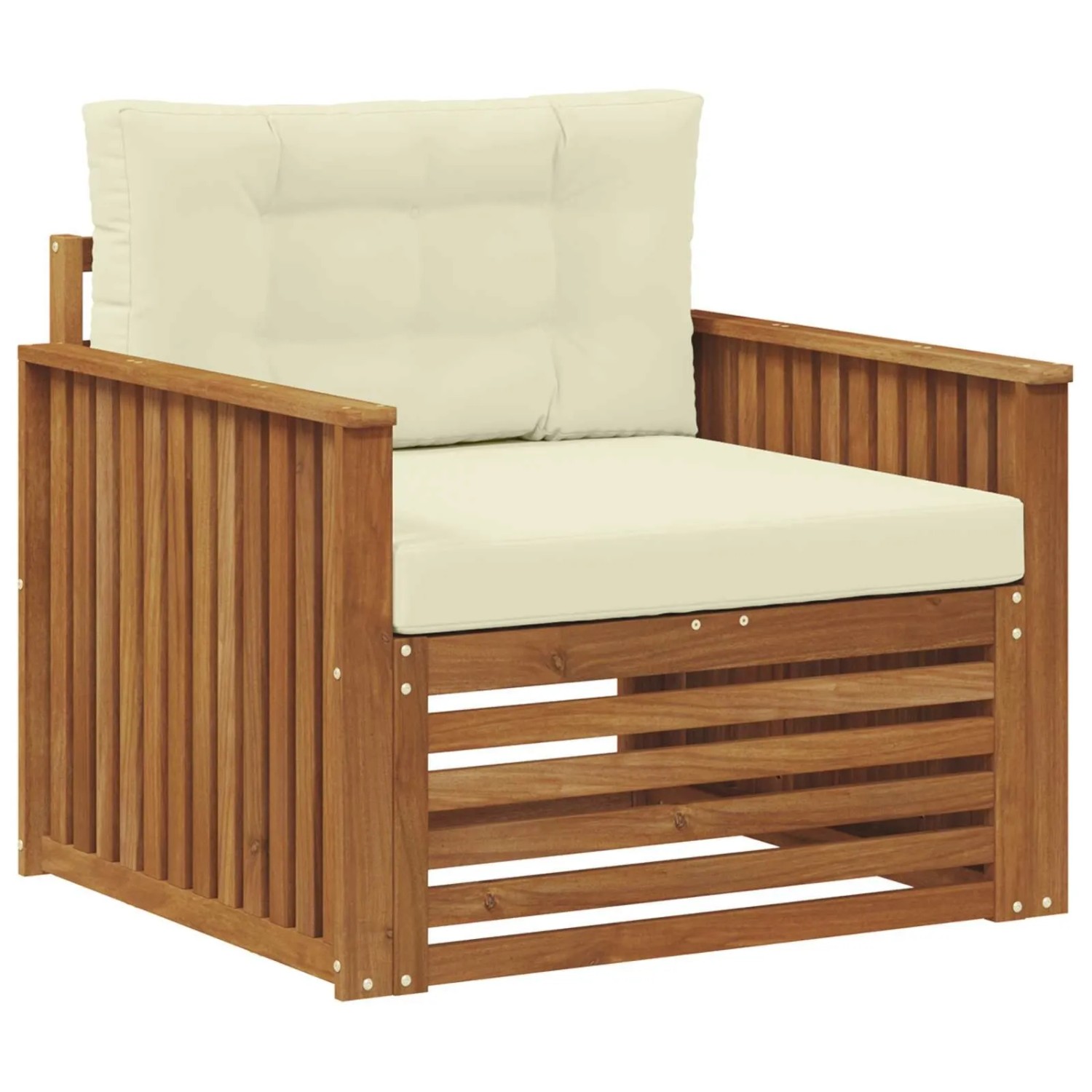 vidaXL Outdoor-Sofagarnitur Massives Akazienholz und Polyester Natur 3436390