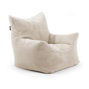 Beiger mokebo Kindersessel 'Der Pausenheld' aus Cord, ein gemütlicher Kindersitzsack für das Kinderzimmer.