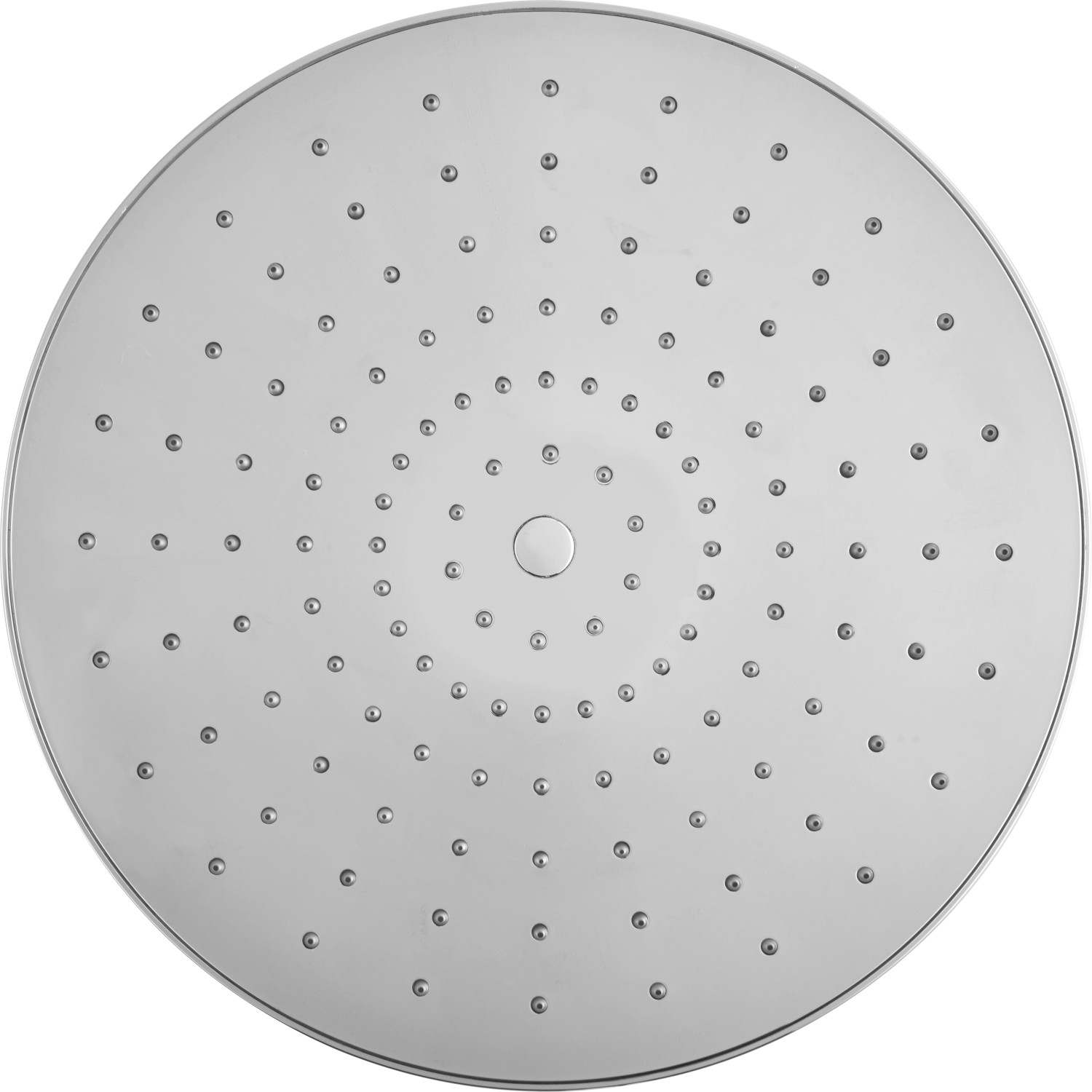 Runde, verchromte baliv Überkopfbrause KBS-22.100 aus dem Brauseset, Detailansicht.