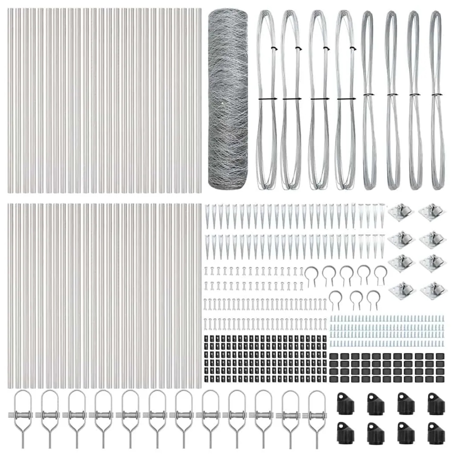 vidaXL Zaunpfosten Silber 100 x 0,8 m 36 mm Maschenweite Stahl 3353446 günstig online kaufen