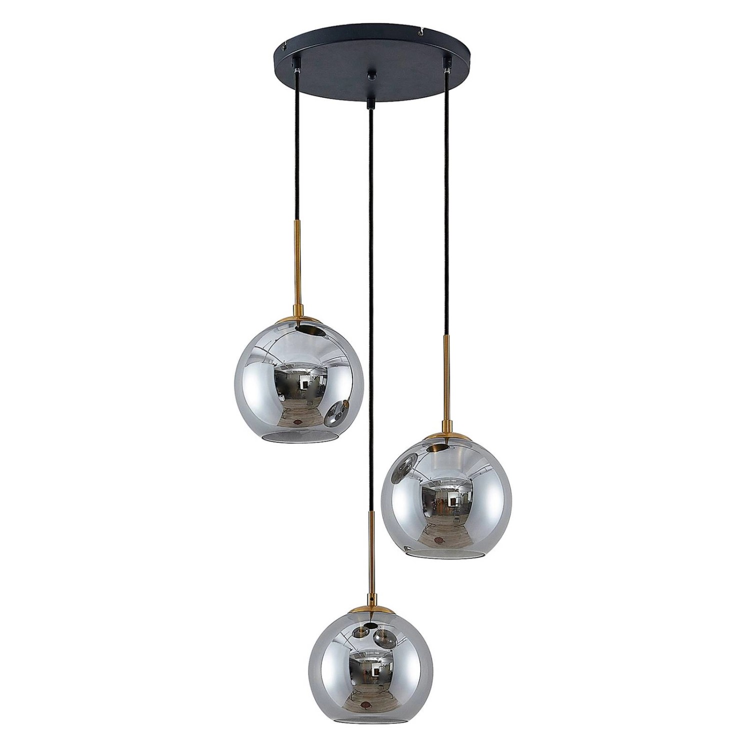 Lindby Pendelleuchte Jurian 9627832 Modern in Alu aus Metall 3-flammig E27 günstig online kaufen