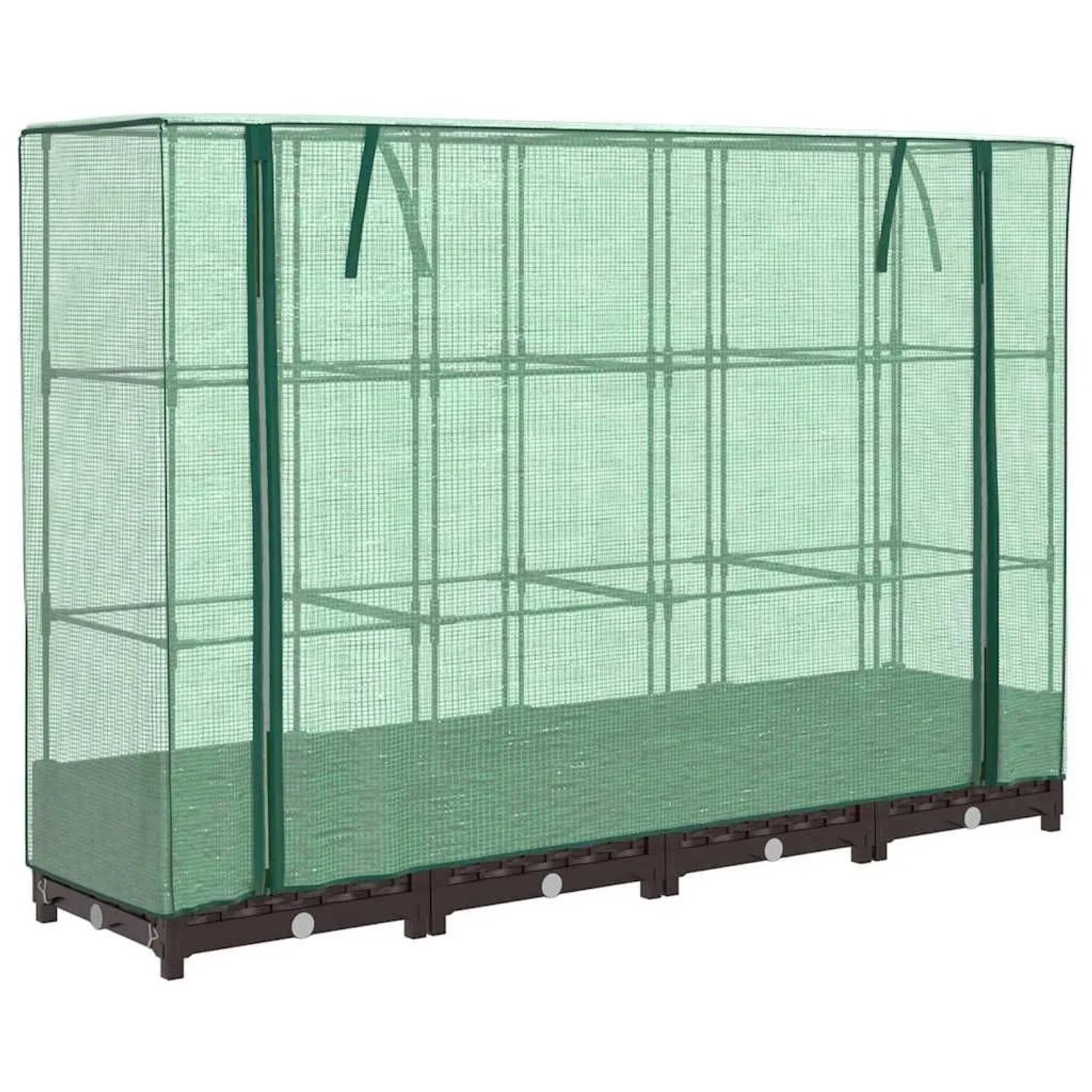 Furnicato Hochbeet Mit Gewächshausaufsatz 160 X 40 X 23 Cm Braun
