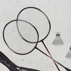 Relaxdays Badmintonset Metall mit Tragetasche 66 cm x 20 cm x 1 cm