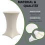Beige TRUTZHOLM Stehtischhusse aus elastischem Stretch-Stoff für 60cm Tische. Faltenarmer Sitz, strapazierfähiges Polyester.