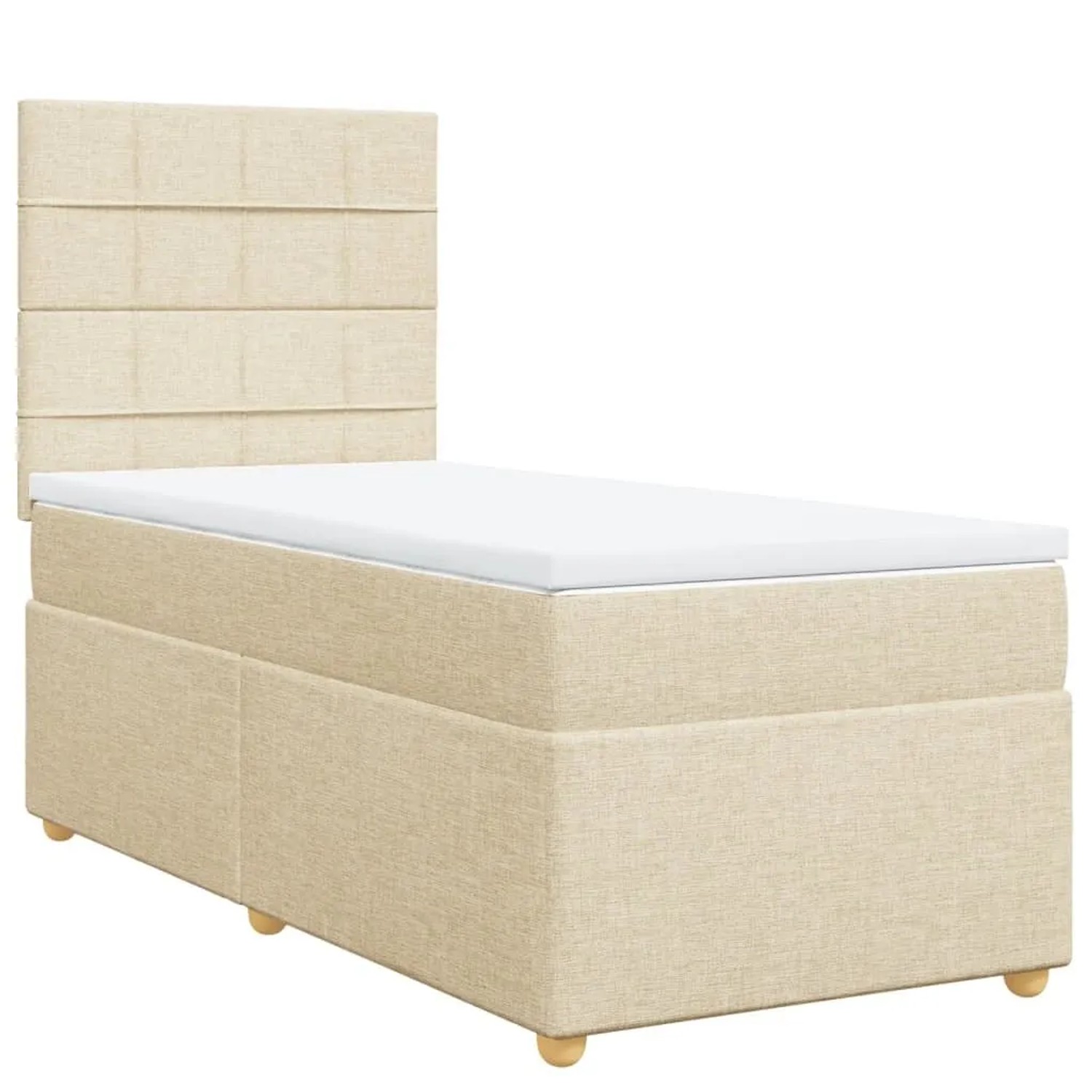 vidaXL Boxspringbett mit Matratze Creme 100x200 cm Stoff 3293496 günstig online kaufen