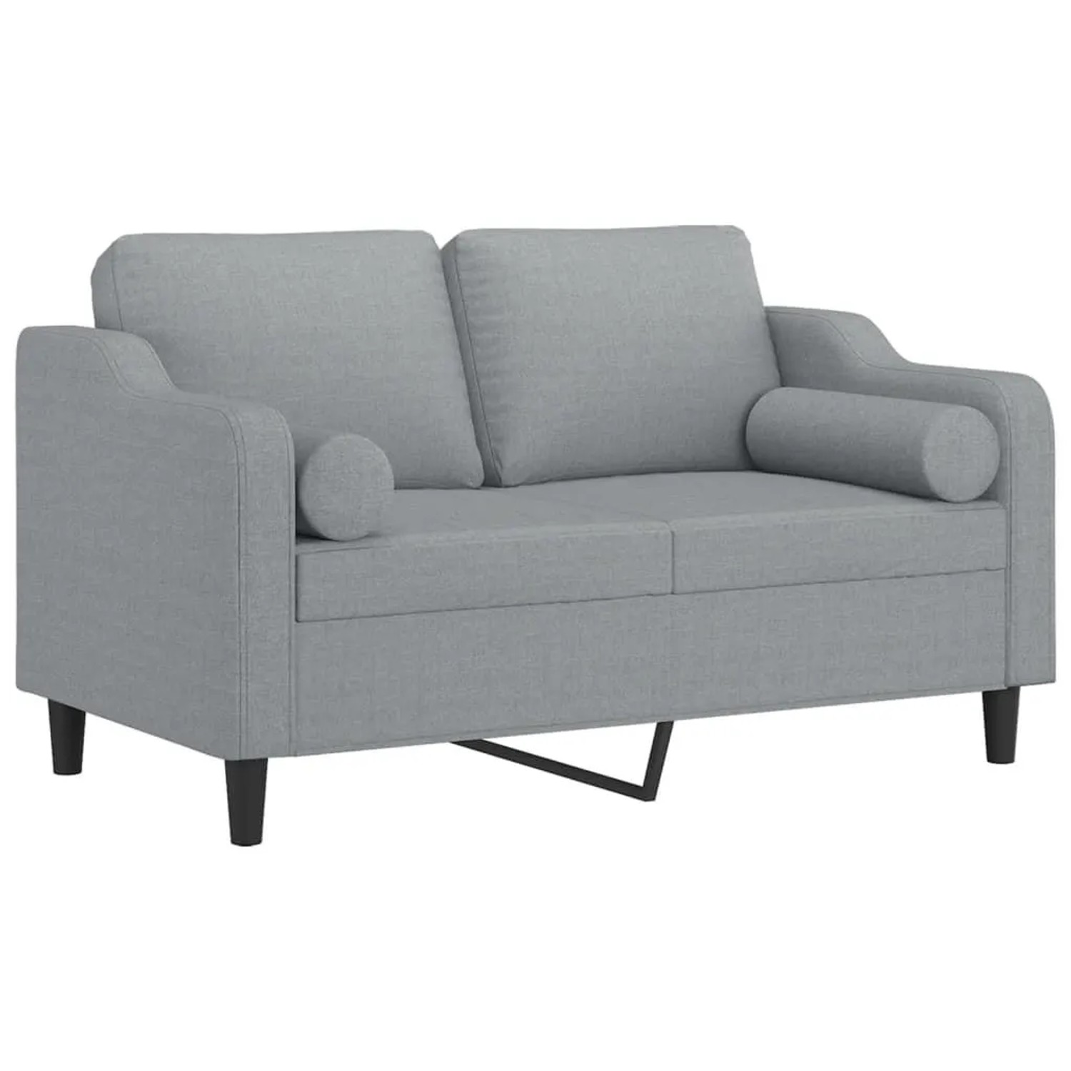 vidaXL 2-Sitzer-Sofa mit Zierkissen Hellgrau 120 cm Stoff 3200837