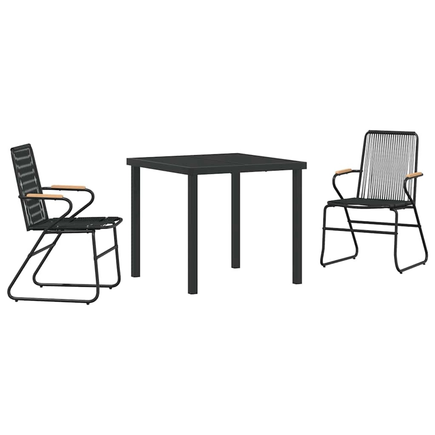 vidaXL Garten Essgruppe 3-Tlg Schwarz PVC-Rattan 3379170 günstig online kaufen