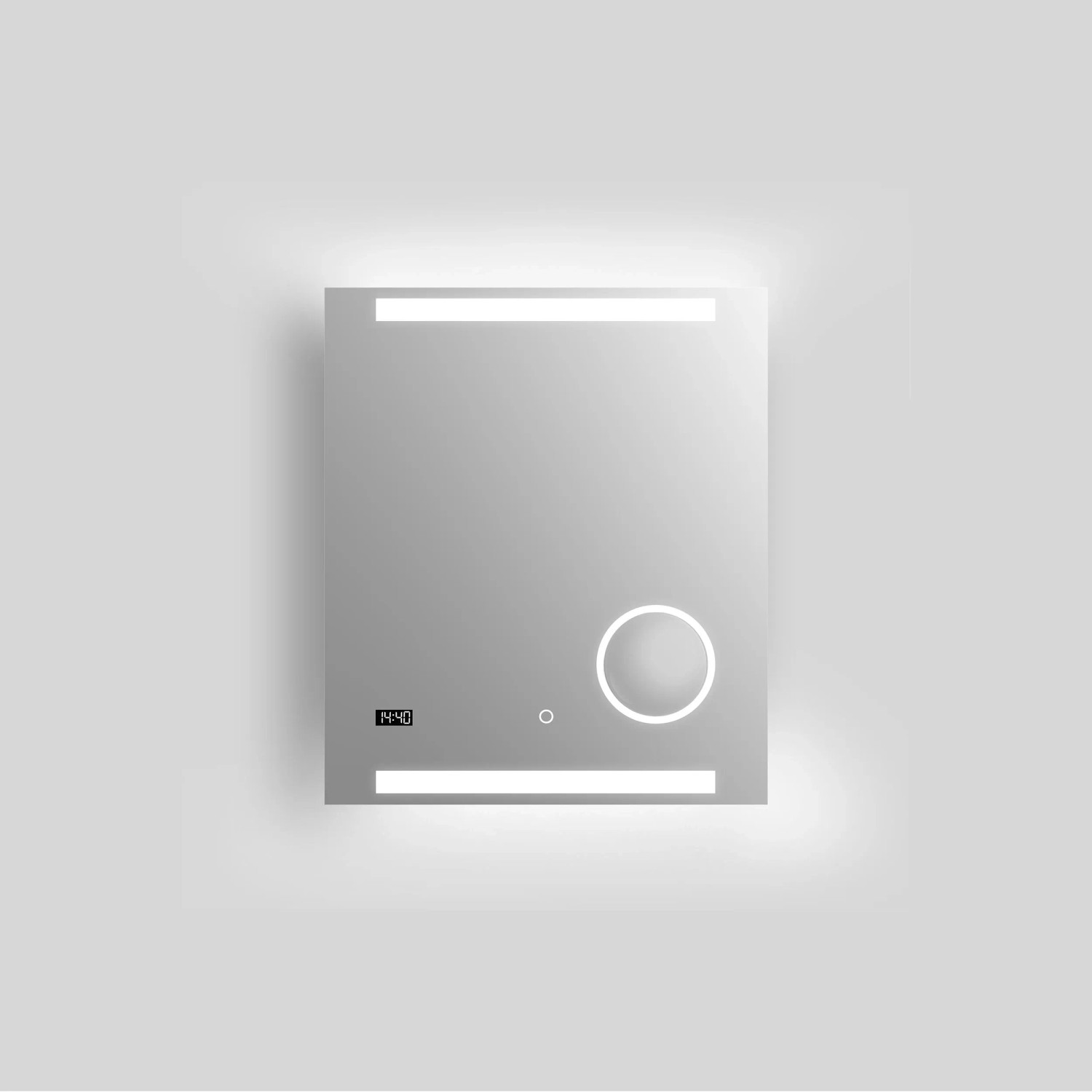DSK Design LED-Lichtspiegel Silver Conde 60 cm x 70 cm