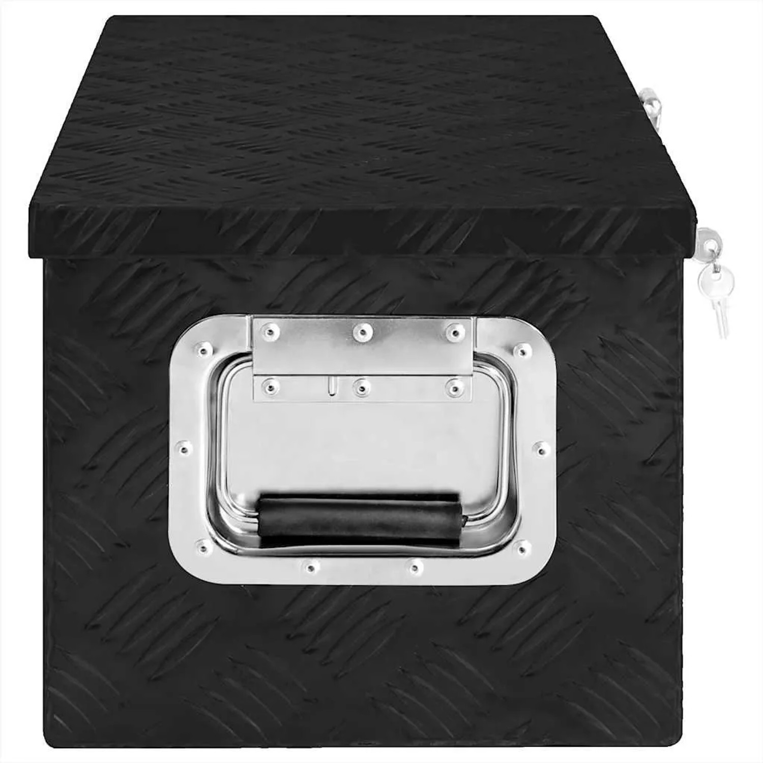 DELUKE Aluminiumbox Mit Deckel Abschließbar Alubox Deichselbox Alu Anhängerbox Werkzeugkiste Transportbox Metallkiste 70x31x27cm Schwarz_4
