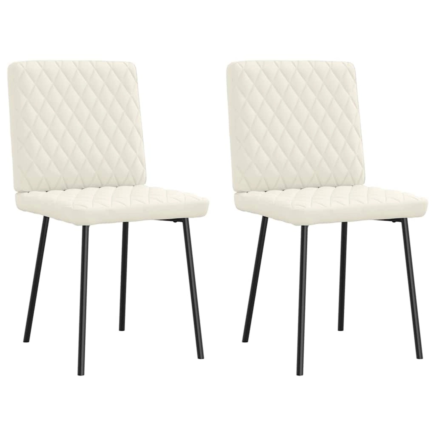 vidaXL Esszimmerstühle 2 Stk Creme Samt 4101112 günstig online kaufen