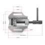 Robuster Wiltec Maschinenschraubstock aus Gusseisen mit 75mm Backen und 46mm Spannweite für präzises Spannen.