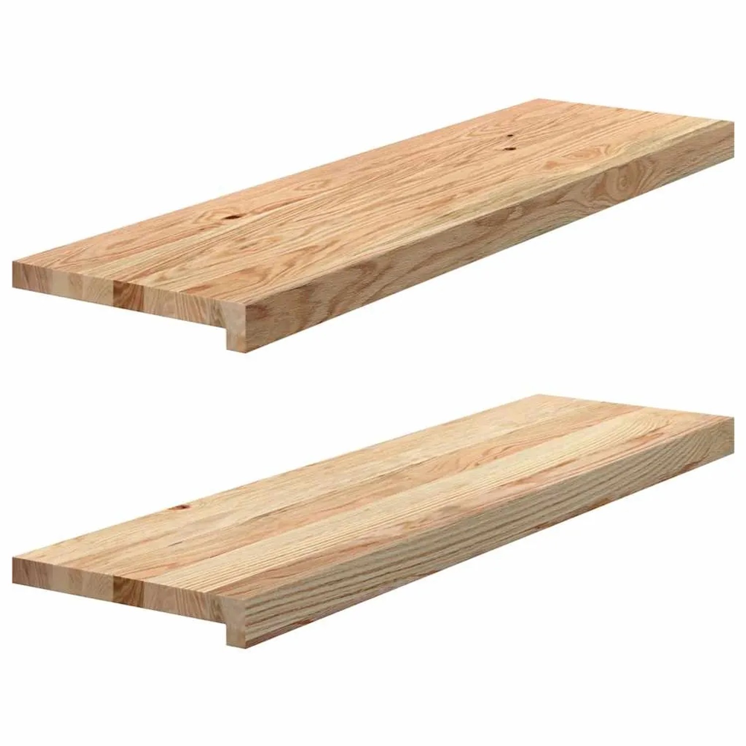 vidaXL Treppenstufen 2 Stk Unbehandelt 90x30x2 cm Massivholz Eiche 3283780_4