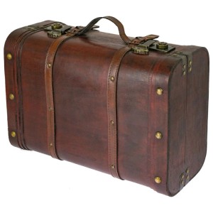 HMF 6412-145 Schatztruhe Schatzkiste Holztruhe Vintage Koffer 45 x 30 x 20 cm Peru