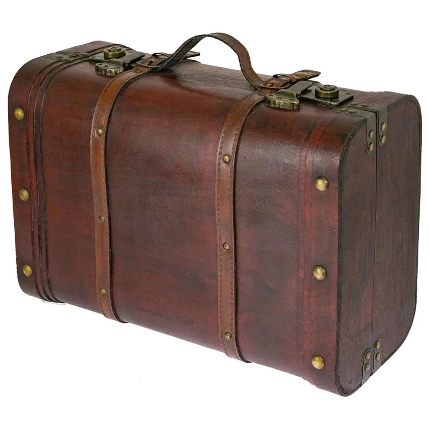 HMF 6412-145 Schatztruhe Schatzkiste Holztruhe Vintage Koffer 45 x 30 x 20 cm Peru