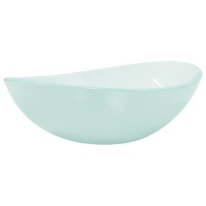 Matt-mintfarbenes Glas-Waschbecken, 54,5x35 cm, modernes Design für Bad & WC.