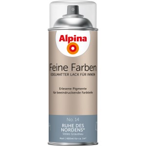 Alpina Sprühlack No. 14 Ruhe des Nordens, edelmatt, 400ml, stilles Graublau.