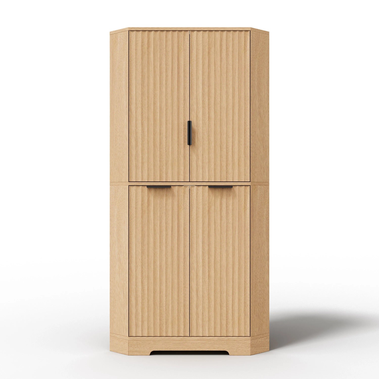 Merax Eckschrank 60x60x172 cm 4 Türen Verstellbare Einlegeböden