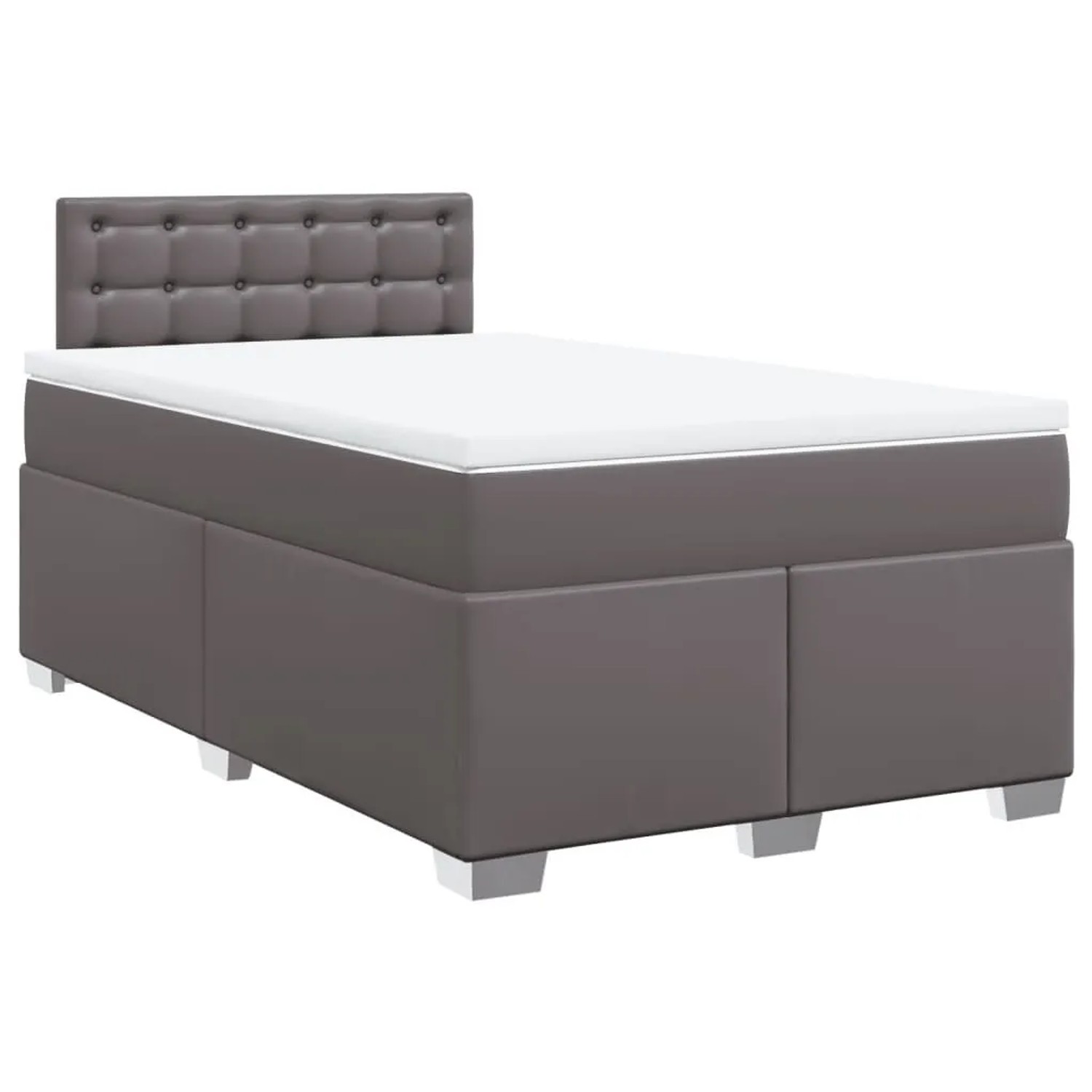 vidaXL Boxspringbett mit Matratze Grau 120x200 cm Kunstleder 3286118 günstig online kaufen
