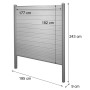 Graues WPC-Sichtschutz Basiselement Savoie mit Pfosten zum Einbetonieren, Maße: 182x195x9 cm.
