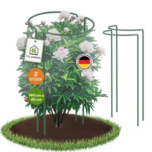 TTL GARDEN Strauchstütze 140x40cm 2er Set Pflanzenhalter Für Sträucher Stauden Rosen Rankhilfe Aus Metall