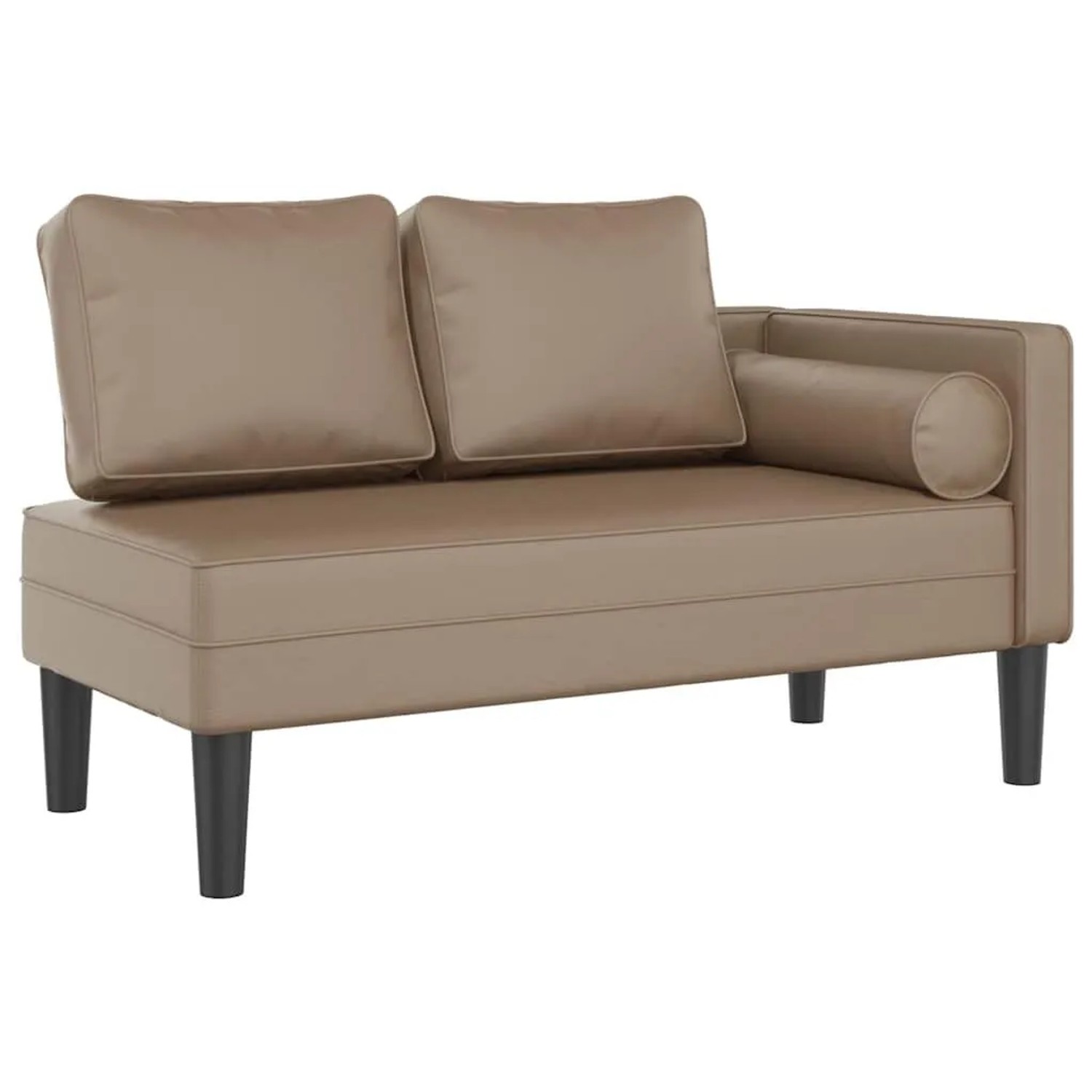 vidaXL Chaiselongue mit Kissen Cappuccino Kunstleder 4007569