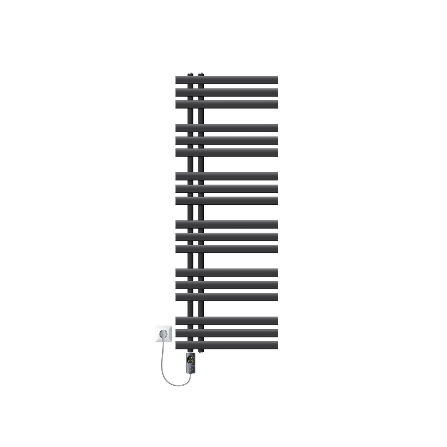 LuxeBath Badheizkörper Iron EM 500x1400mm Anthrazit mit Heizstab 900W Digit günstig online kaufen