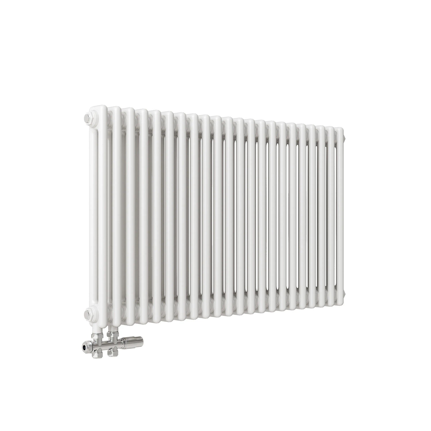AICA Traditioneller Heizkörper 600 x 1010 mm 1106W Doppellagig Gusseisenstil Weiß