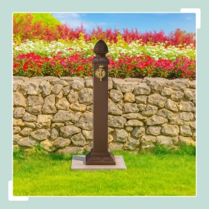 Relaxdays Standbrunnen Aluminiumguss Eisen Braun Antik 81 cm x 21 cm x 24,5 cm