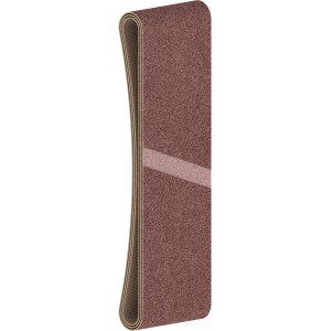 Bosch Schleifband-Set X440, 3-teilig, für Bandschleifer. Schleifbänder in Braun mit Schleifkörnung.