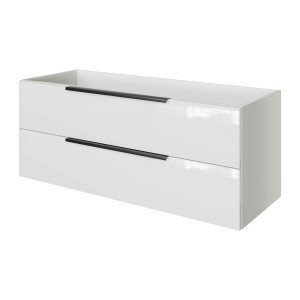 Pelipal Quantum 07 Unterschrank für Doppelwaschtisch, 120 cm, Schneeweiß Glanz mit zwei Auszügen.