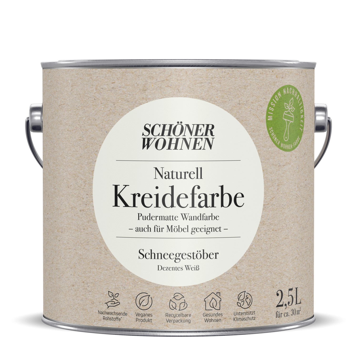 Schöner Wohnen Naturell Kreidefarbe Schneegestöber 2,5 l