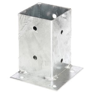 Feuerverzinkte Alberts Aufschraubhülse für Vierkantholzpfosten, 91x91/150/134x134 mm.