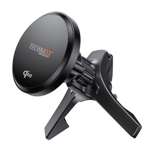 Technaxx KFZ-Ladehalterung TX-323 mit MagSafe und Qi2 für 15W Schnellladen im Auto.